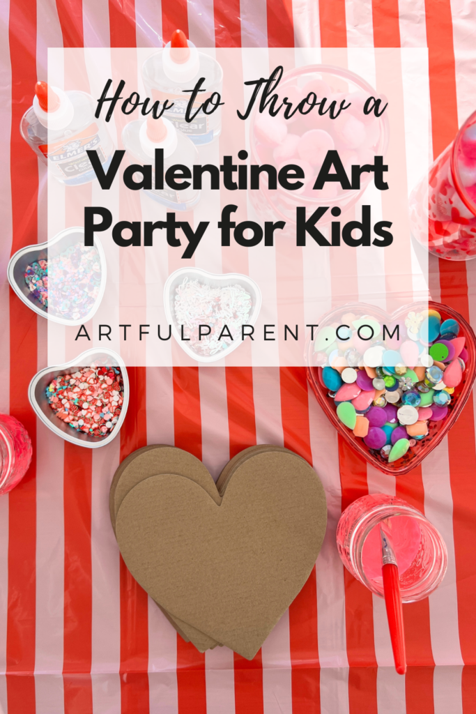 valentine art party pin