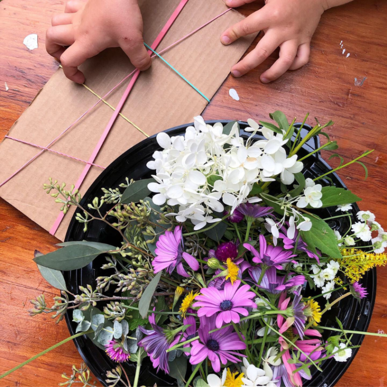 making a nature collage