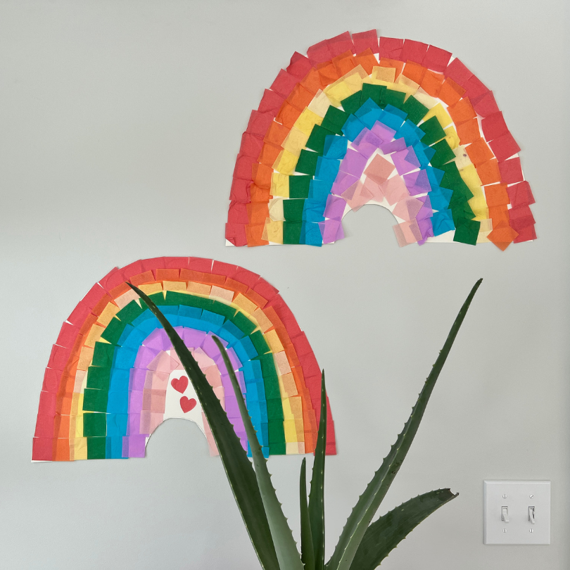 tissue paper rainbows