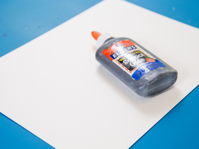 black glue and paper
