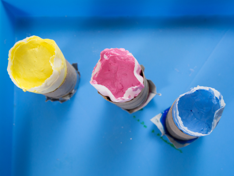 chalk poured into molds