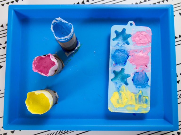 sidewalk chalk poured into molds