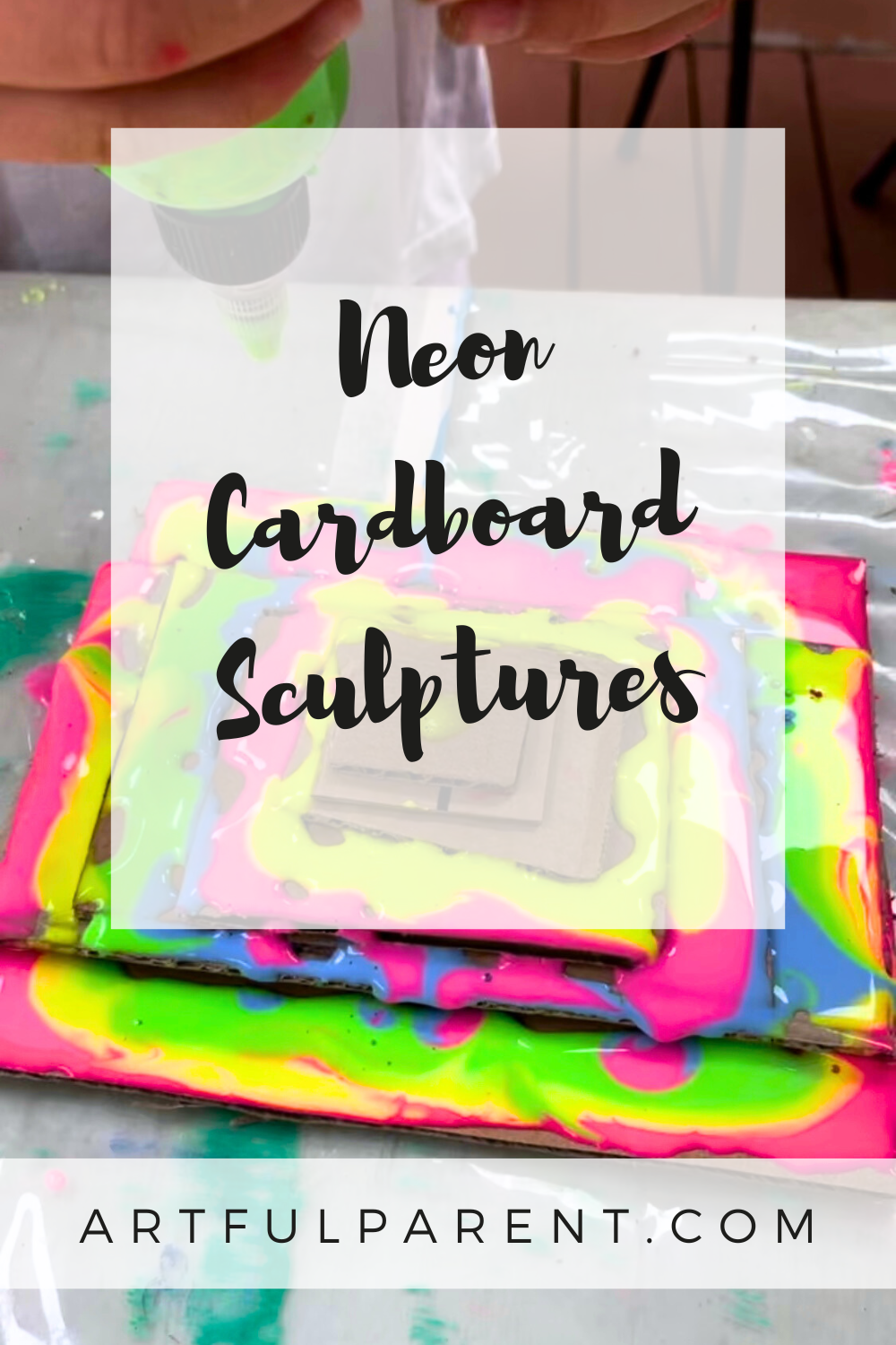 How to Make Neon Cardboard Sculptures for Kids