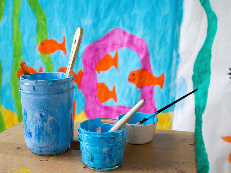 paint in cups