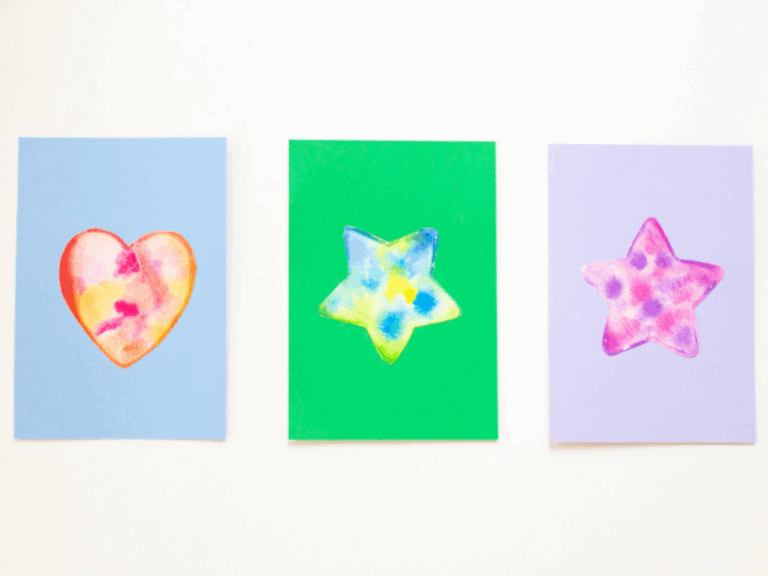 watercolor shapes on cards