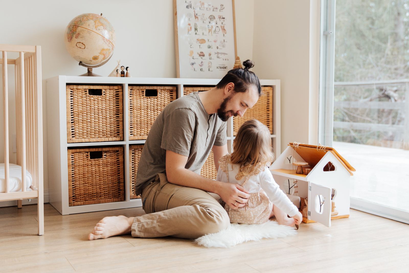 toddler wooden toy basket